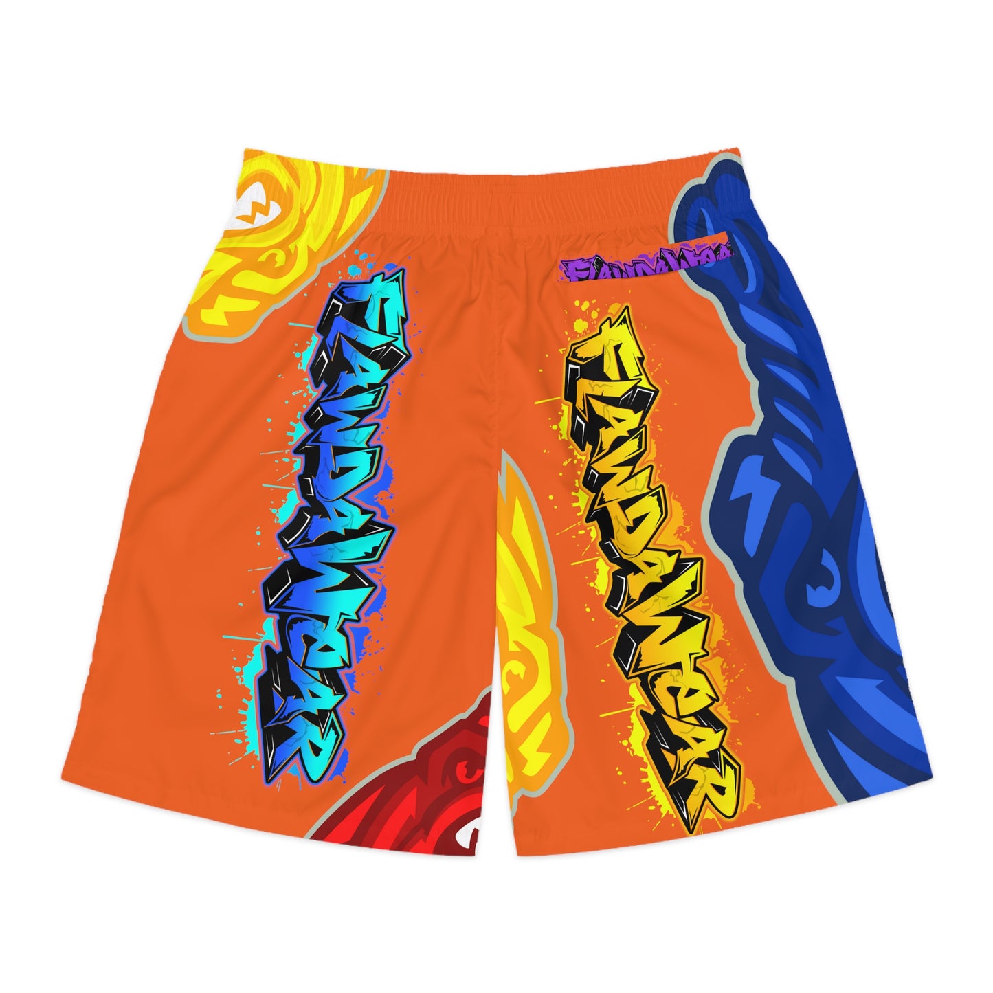 Orange Flawdawear Limited Edition OG Rich Daddy “Rich Daddy AKA What U Tell’n ME?” Men’s Jogguz Playuz Shorts
