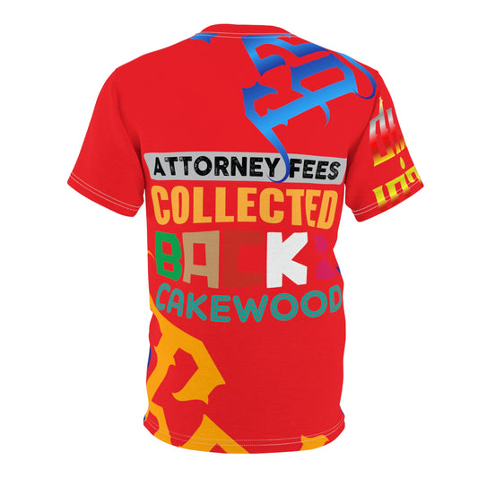 Red Gator Drip Exclusive Supa-Heavy Excess-Stunna Flex Alligator Playuz Limited Edition OG Multi-Logo Rich Daddy “Attorney Fees Collected Back 2 Cakewood" Unisex Cut & Sew Playuz Tee