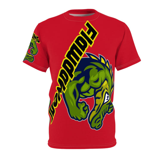 Dark Red Flawdawear Limited Edition OG Alligator Papuh Playuz “Long Driveways I’m Paid Every Which Way” Unisex Cut & Sew Playuz Tee