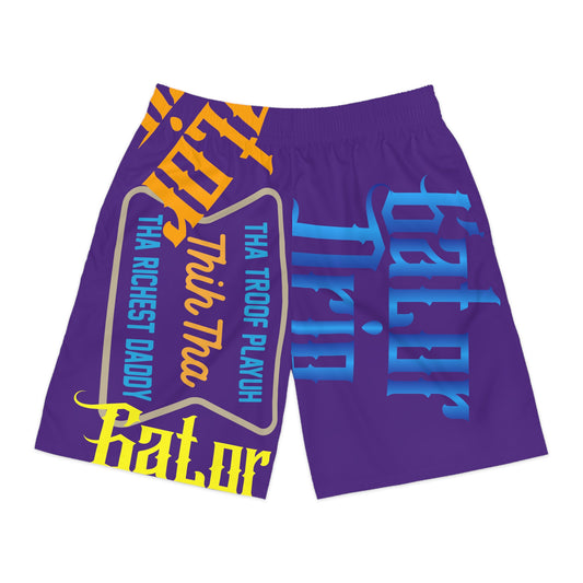 Grape Gator Drip Exclusive Supa-Heavy Excess-Stunna Flex Alligator Playuz Limited Edition OG Multi-Logo Rich Daddy “Tha Troof Playuh Thih Tha Richest Daddy” Men’s Jogguz Playuz Shorts