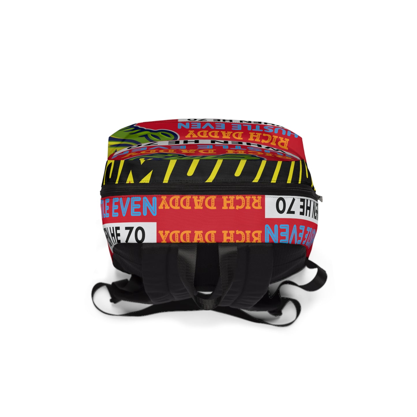 Red Flawdawear Limited Edition OG Rich Daddy "Rich Daddy Hustle Even When He 70" Classic Backpack