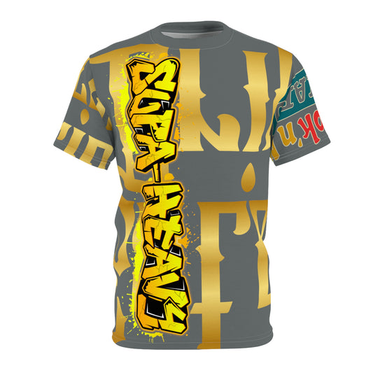 Dark Grey Gator Drip Exclusive Supa-Heavy Excess-Stunna Hypa-Flex Limited Edition OG Flawda Mane “Ribs Cook’n N’ Tha Yard” Unisex Cut & Sew Playuz Tee