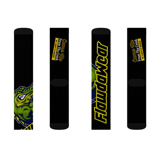 Black Flawdawear Limited Edition OG Flawda Mane “Came Up Frum Tha Creek N’ I Got It Good” Medium Playuz Socks