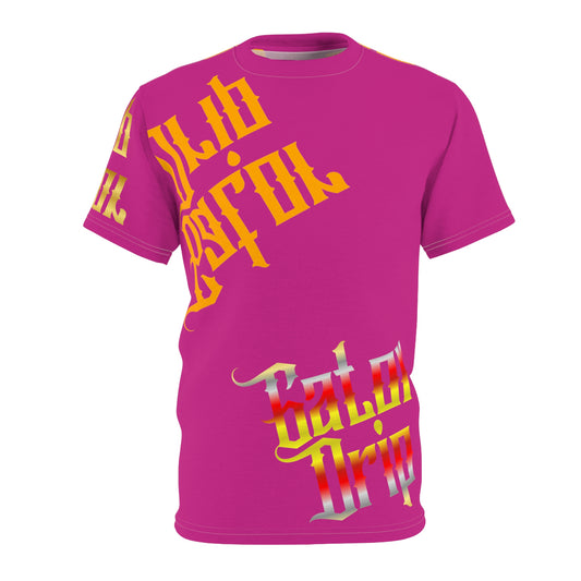 Pink Gator Drip Exclusive Supa-Heavy Excess-Stunna Flex Alligator Playuz Limited Edition OG Multi-Logo Flawda Mane “Had 2 Make A Change 2 Start Seeing Change" Unisex Cut & Sew Playuz Tee