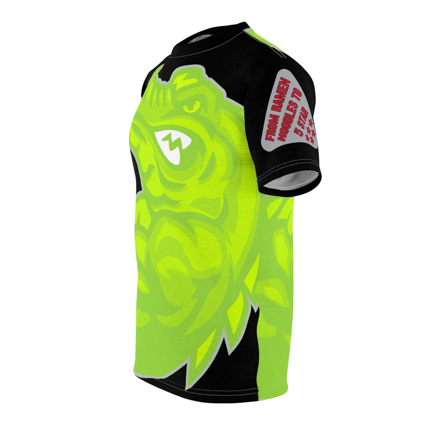 Black/Lime Flawdawear Limited Edition OG Flawda Mane “From Ramen Noodles To 5 Star” Unisex Cut & Sew Playuz Tee