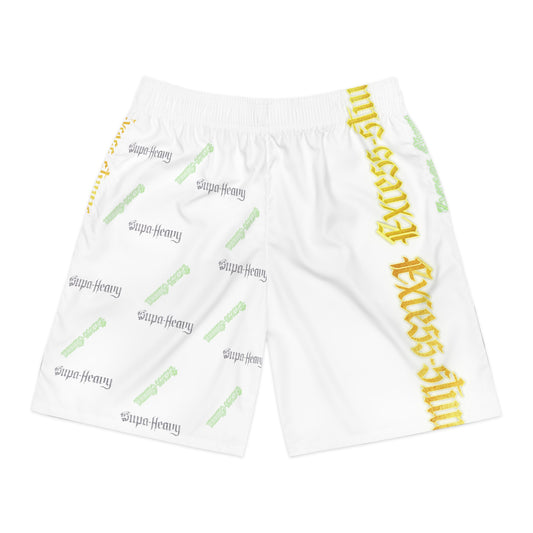 White Gator Drip Exclusive Supa-Heavy Excess-Stunna Hypa-Flex Limited Edition OG “Excess-Stunna Collection” Men's Jogguz Playuz Shorts