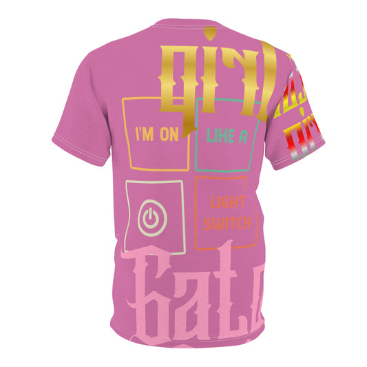 Pink Gator Drip Exclusive Supa-Heavy Excess-Stunna Flex Alligator Playuz Limited Edition OG Multi-Logo Flawda Mane “I’m On Like A Light Switch" Unisex Cut & Sew Playuz Tee