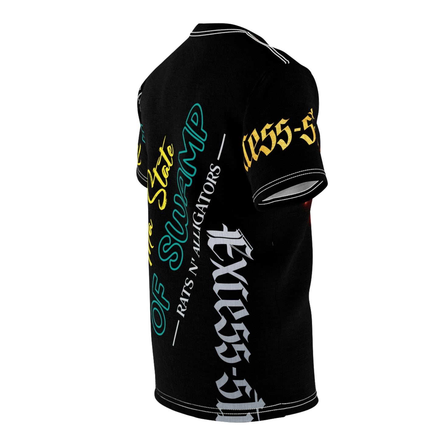 Black Gator Drip Exclusive Supa-Heavy Excess-Stunna Hypa-Flex Limited Edition OG Flawda Mane “Tha State Of Swamp Rats N’ Alligators” Unisex Cut & Sew Playuz Tee