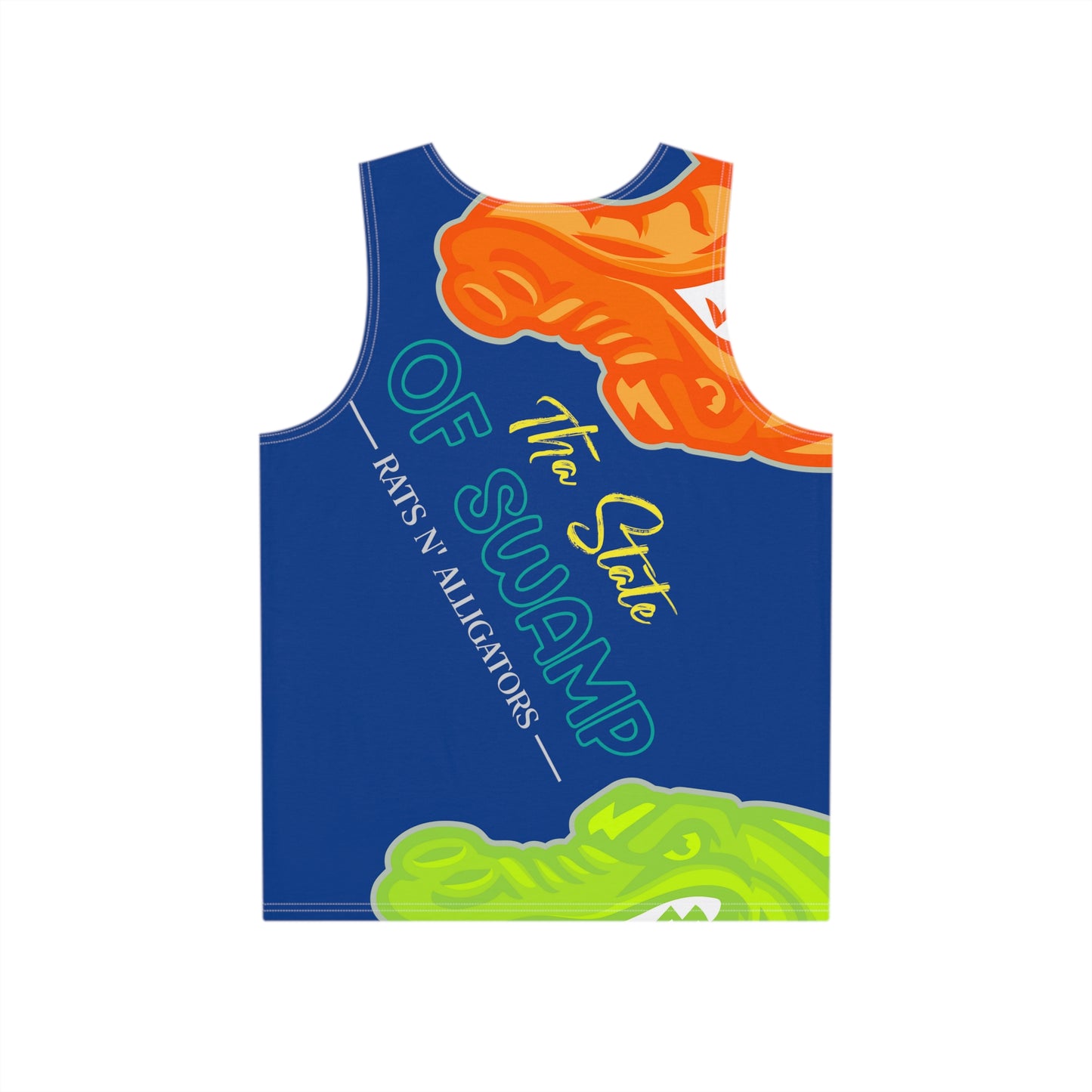 Dark Blue Flawdawear Limited Edition OG Flawda Mane “Tha State Of Swamp Rats N’ Alligators” Men’s Playuz Tank