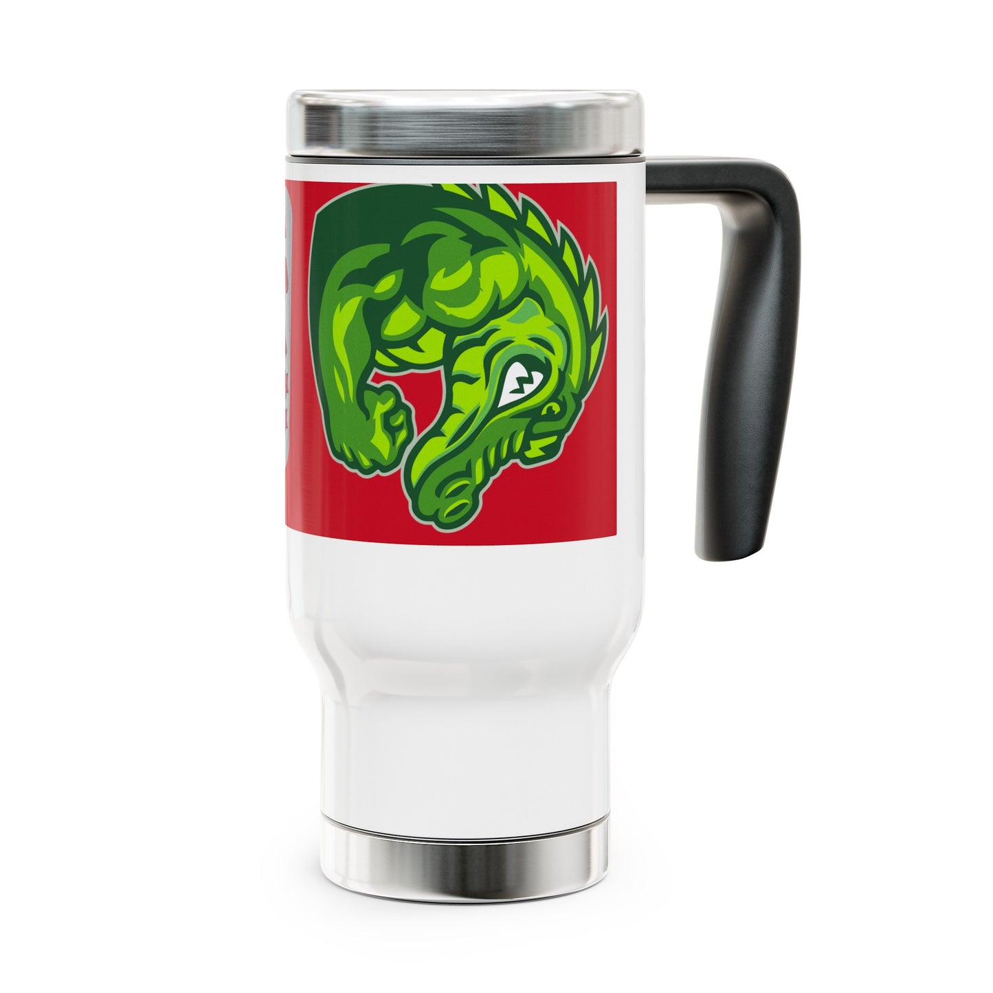 White/Red Flawdawear Limited Edition OG Flawda Mane “From Ramen Noodles To 5 Star” Stainless Steel Travel Playuz Mug with Handle, 14oz