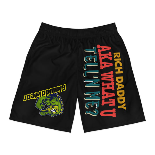 Black Flawdawear Rich Daddy “Rich Daddy AKA What U Tell’n ME?” Limited Edition OG Men’s Jogguz Playuz Shorts