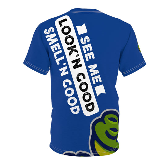 Dark Blue Flawdawear Limited Edition OG Flawda Mane “See Me Look’n Good Smell’n Good” Unisex Cut & Sew Playuz Tee