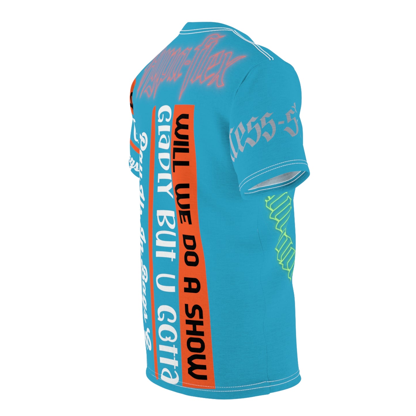 Turquoise Gator Drip Exclusive Supa-Heavy Excess-Stunna Hypa-Flex Limited Edition OG Rich Daddy “Will We Do A Show Gladly But U Gotta Pay Us In Bags G” Unisex Cut & Sew Playuz Tee