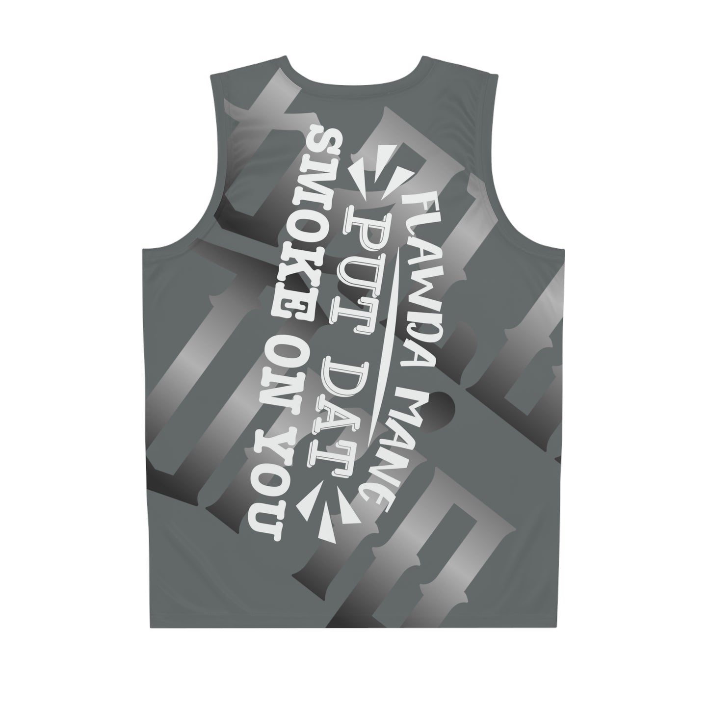 Dark Grey Gator Drip Exclusive Supa-Heavy Excess-Stunna Hypa-Flex Limited Edition OG Alligator Playuz “Flawda Mane Put Dat Smoke On You” Basketball Playuz Jersey