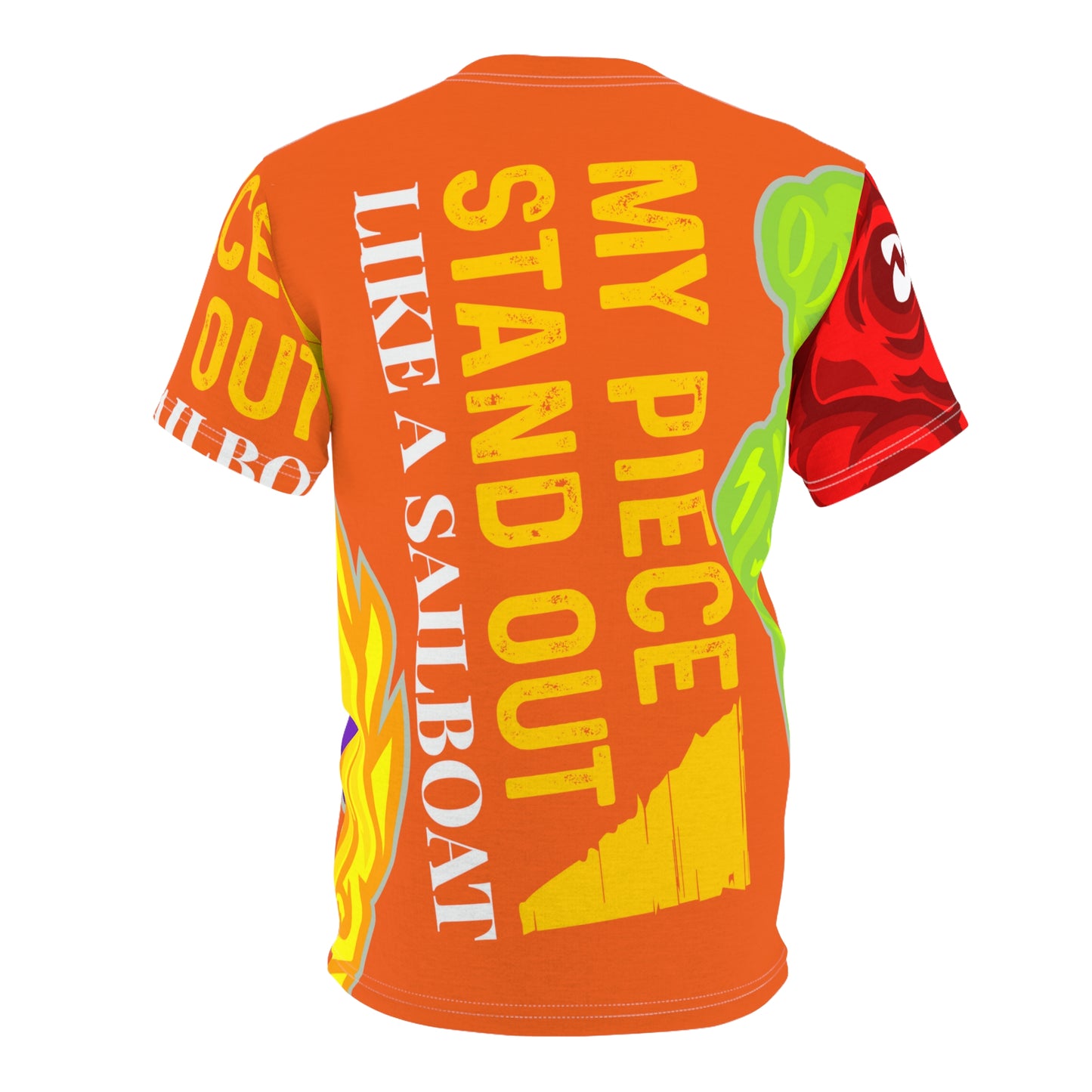 Orange Flawdawear Limited Edition OG Flawda Mane “My Piece Stand Out Like A Sailboat” Unisex Cut & Sew Playuz Tee