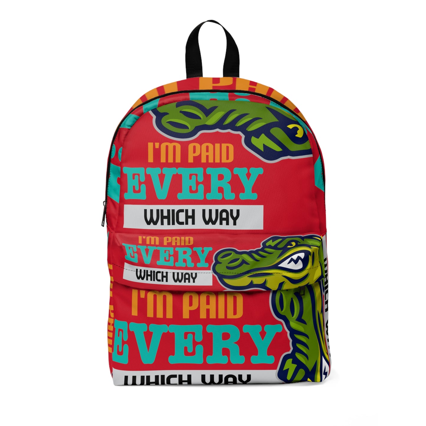 Red Flawdawear Limited Edition OG Alligator Playuz "I'm Paid Every Which Way" Classic Backpack