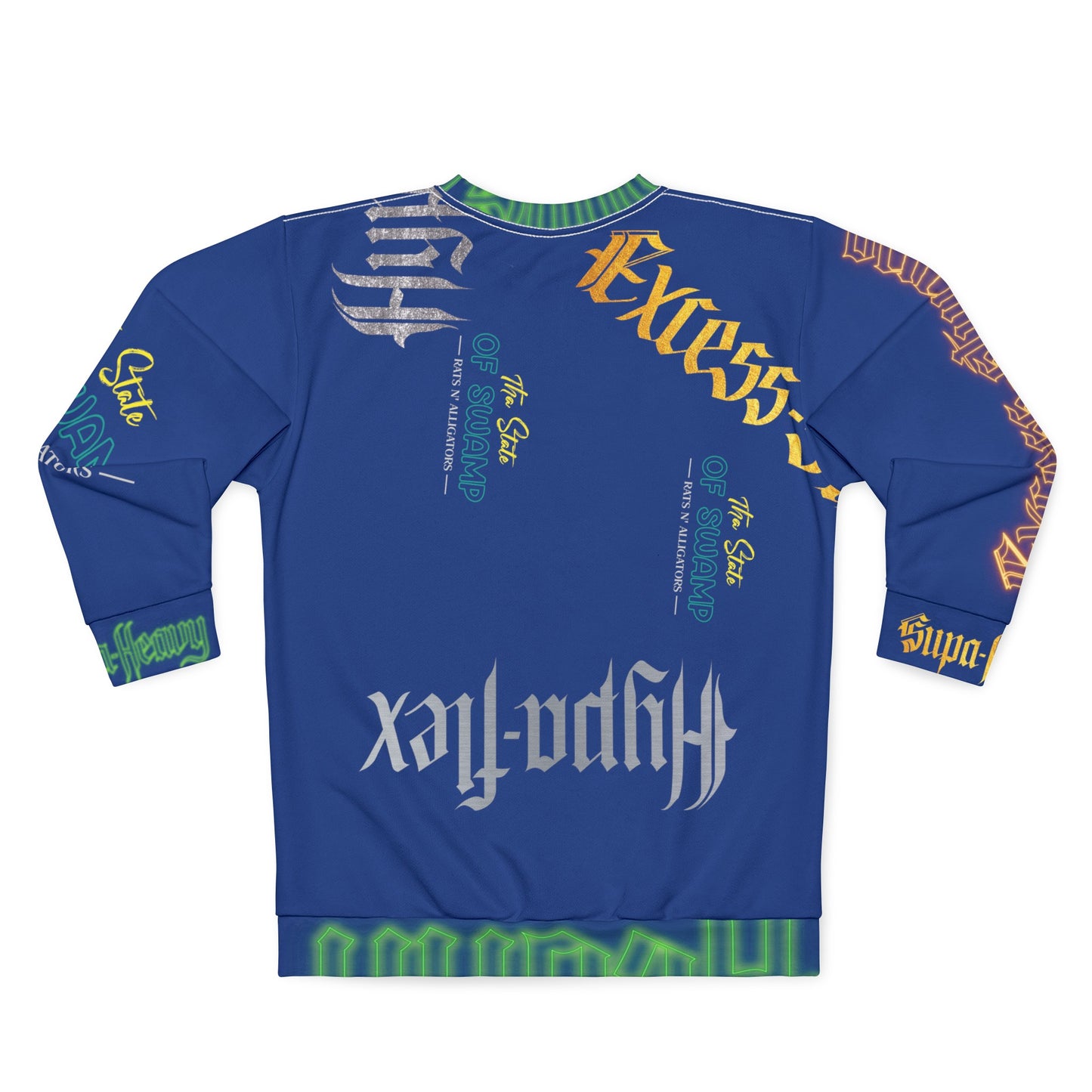 Blue Gator Drip Exclusive Supa-Heavy Excess-Stunna Hypa-Flex Limited Edition OG Flawda Mane “Tha State Of Swamp Rats N’ Alligators” Unisex Playuz Sweatshirt