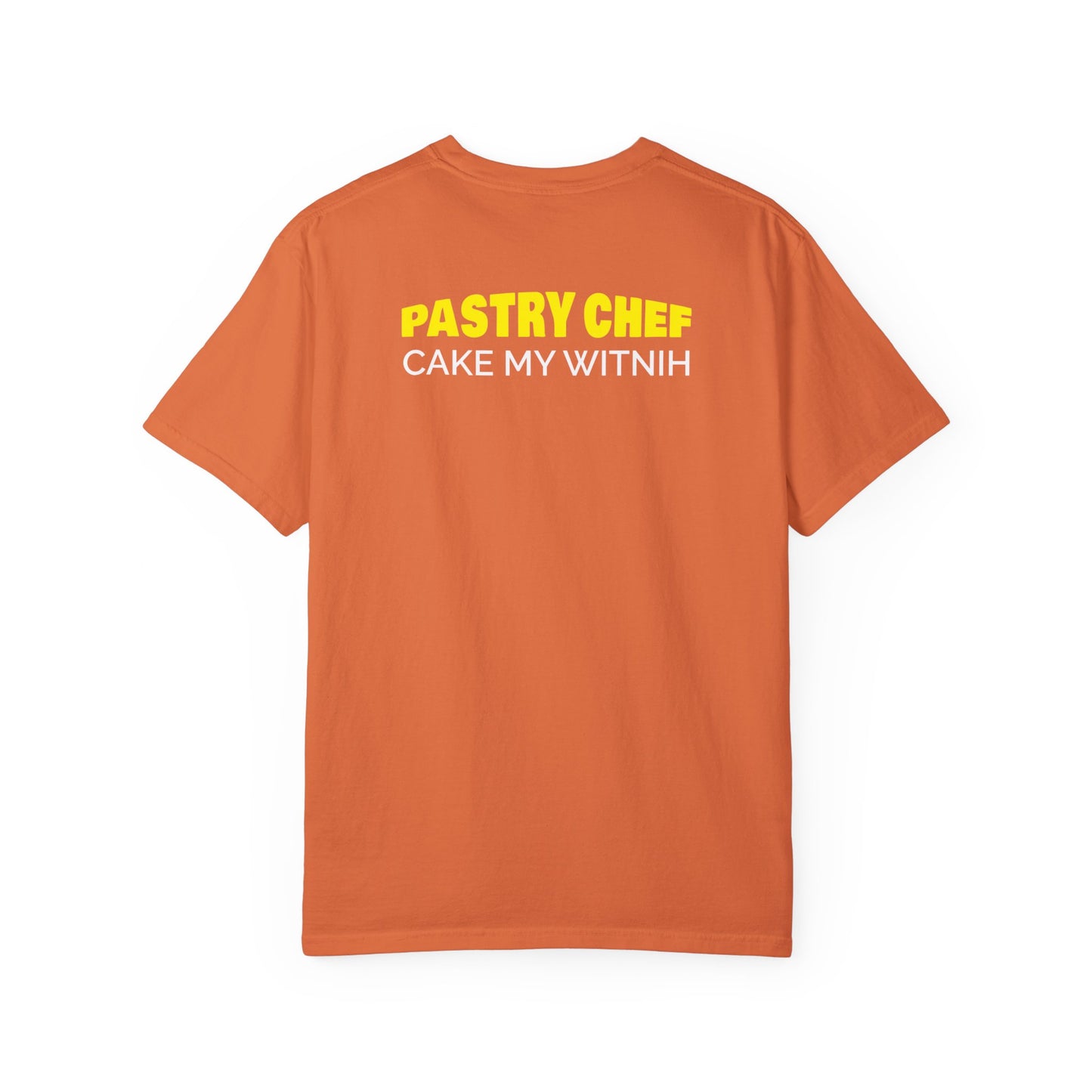 Burnt Orange Flawdawear Limited Edition OG Rich Daddy "Pastry Chef Cake My Witnih" Unisex Garment-Dyed Playuz T-shirt