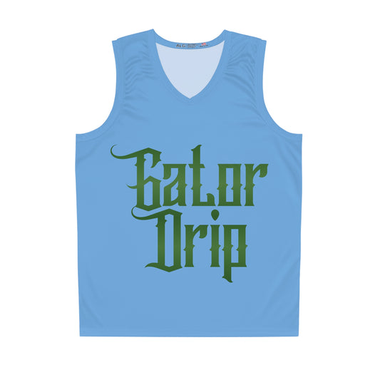 Light Blue Gator Drip Exclusive Supa-Heavy Excess-Stunna Hypa-Flex Limited Edition OG Rich Daddy "All My Caddies Got Temps On Em" Basketball Playuz Jersey