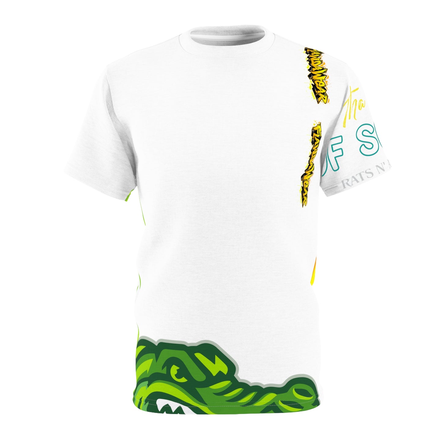White Flawdawear Limited Edition OG Flawda Mane “Tha State Of Swamp Rats N’ Alligators” Unisex Cut & Sew Playuz Tee