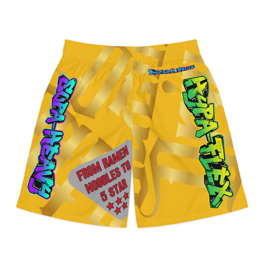 Yellow Gator Drip Exclusive Supa-Heavy Excess-Stunna Hypa-Flex Limited Edition OG Flawda Mane “From Ramen Noodles To 5 Star" Men’s Jogguz Playuz Shorts