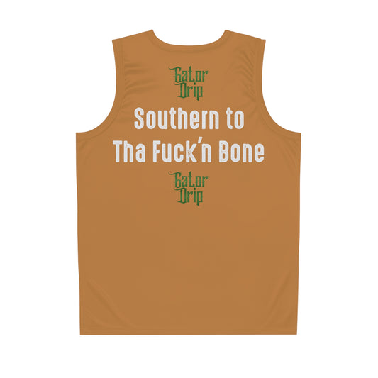 Light Brown Flawdawear x Gator Drip Supa-Heavy Excess-Stunna Hypa-Flex Limited Edition OG Flawda Mane "Southern To Tha Fuck'n Bone" Basketball Playuz Jersey