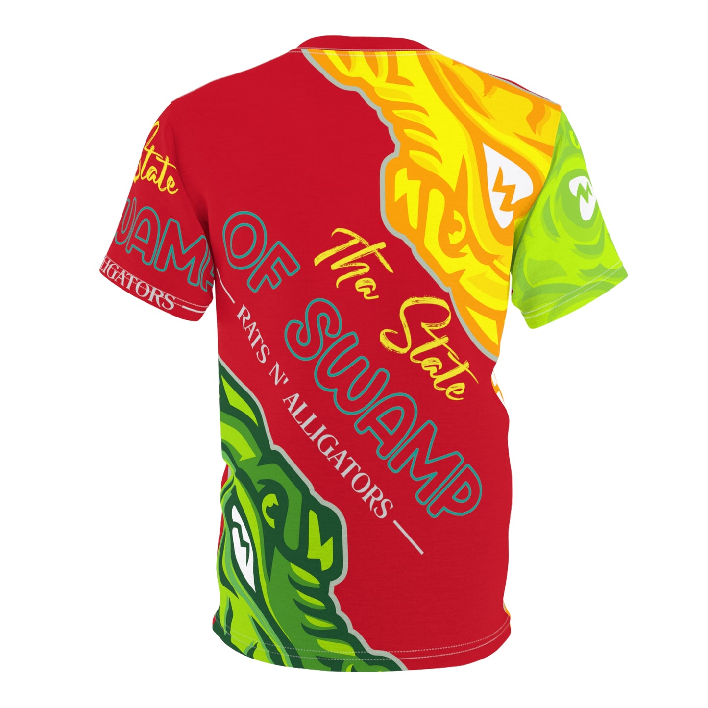 Red Flawdawear Limited Edition OG Flawda Mane “Tha State Of Swamp Rats N’ Alligators” Unisex Cut & Sew Playuz Tee