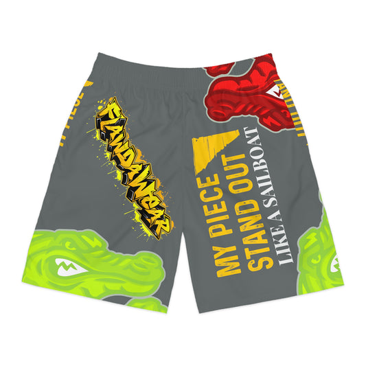 Dark Grey Flawdawear Limited Edition OG Flawda Mane “My Piece Stand Out Like A Sailboat” Men’s Jogguz Playuz Shorts