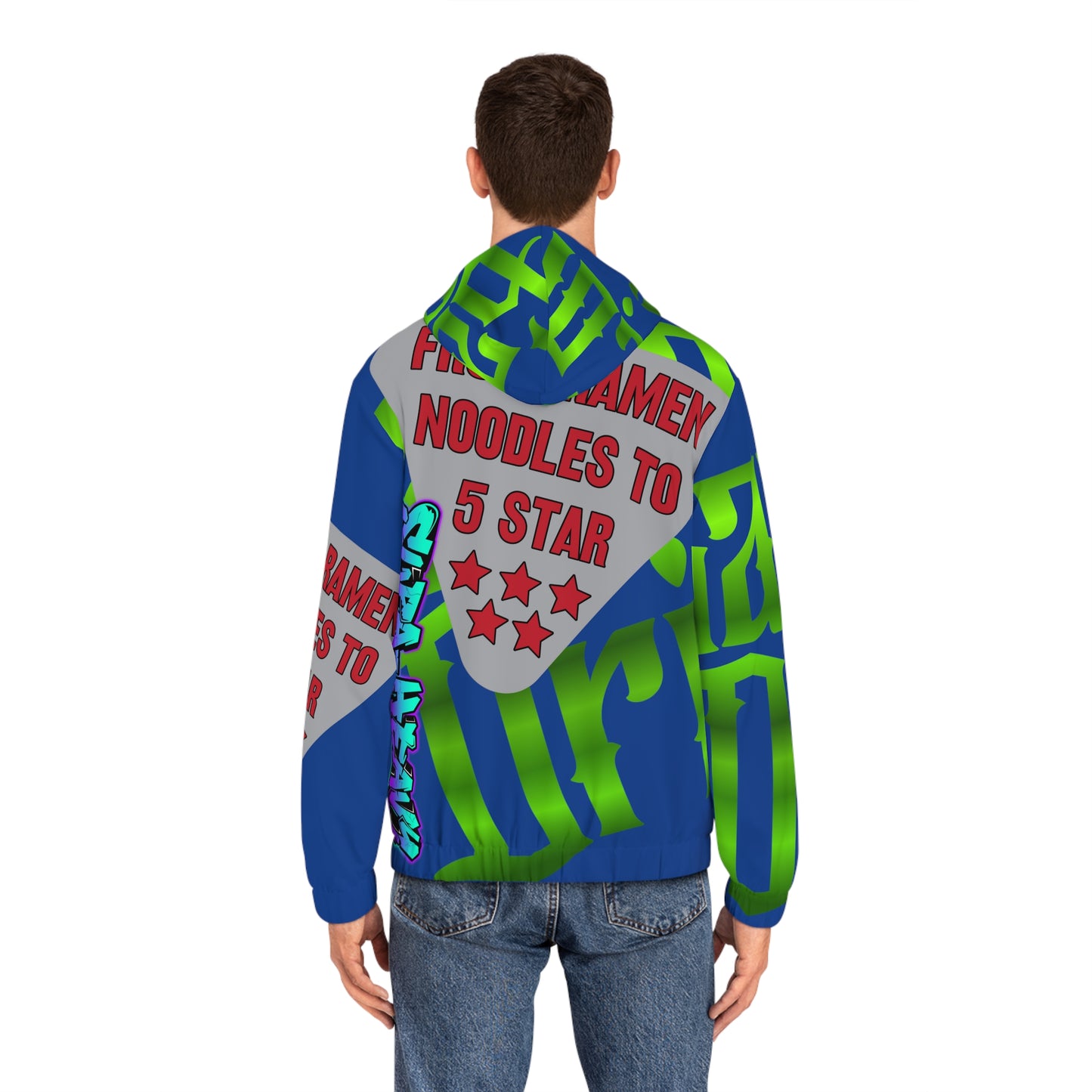 Blue Gator Drip Exclusive Supa-Heavy Excess-Stunna Hypa-Flex Limited Edition OG Flawda Mane “From Ramen Noodles To 5 Star" Men’s Full Zip Playuz Hoodie