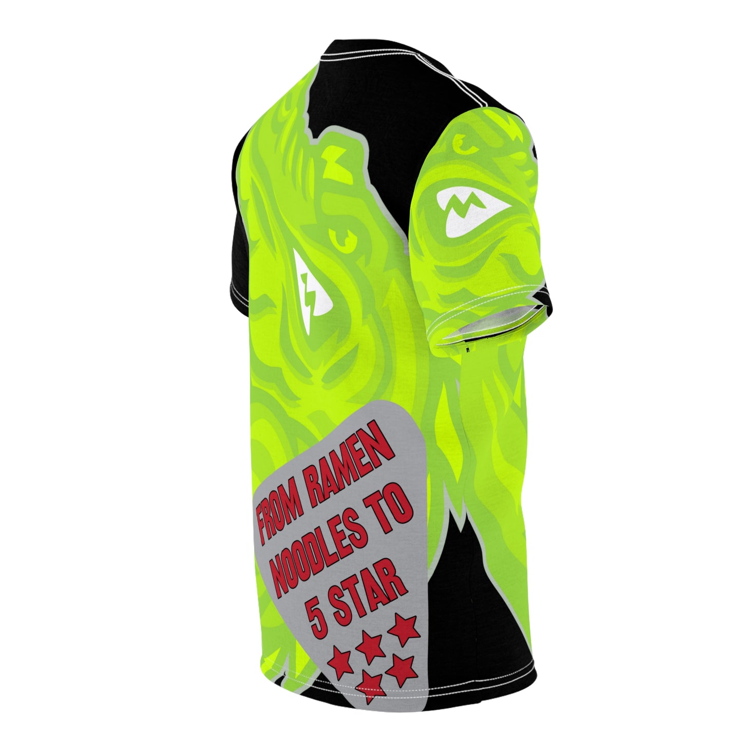 Black/Lime Flawdawear Limited Edition OG Flawda Mane “From Ramen Noodles To 5 Star” Unisex Cut & Sew Playuz Tee