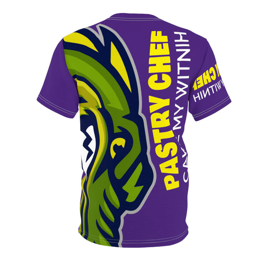 Purple Flawdawear Limited Edition OG Rich Daddy “Pastry Chef Cake My Witnih” Unisex Cut & Sew Playuz Tee