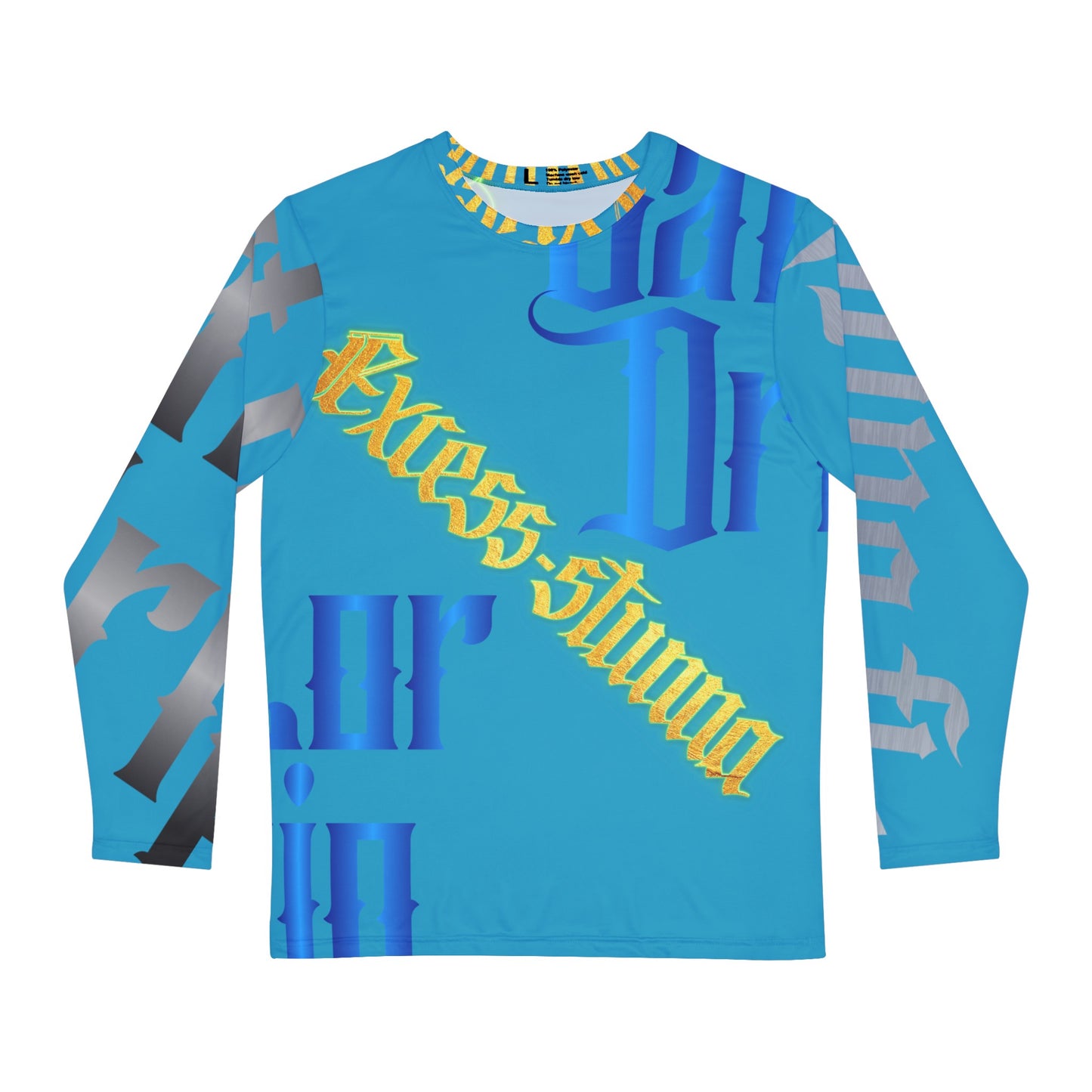 Turquoise Gator Drip Exclusive Supa-Heavy Excess-Stunna Hypa-Flex Limited Edition OG “Excess-Stunna Collection” Men's Long Sleeve Playuz Shirt