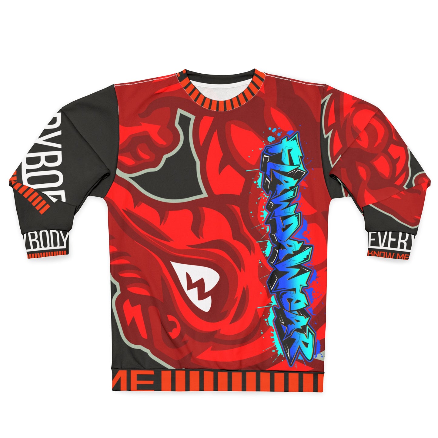 Black/Red Flawdawear Limited Edition OG Flawda Mane “Everybody Know Me” Unisex Playuz Sweatshirt