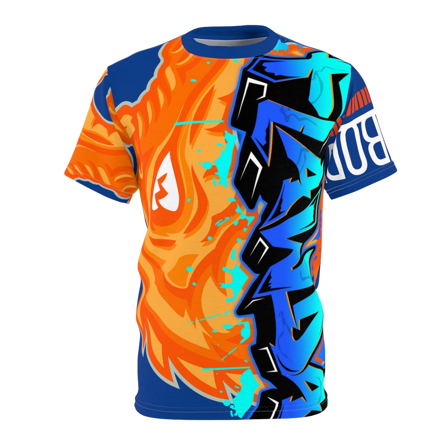 Blue/Orange Flawdawear Limited Edition OG Flawda Mane “Everybody Know Me” Unisex Cut & Sew Playuz Tee