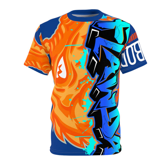 Blue/Orange Flawdawear Limited Edition OG Flawda Mane “Everybody Know Me” Unisex Cut & Sew Playuz Tee