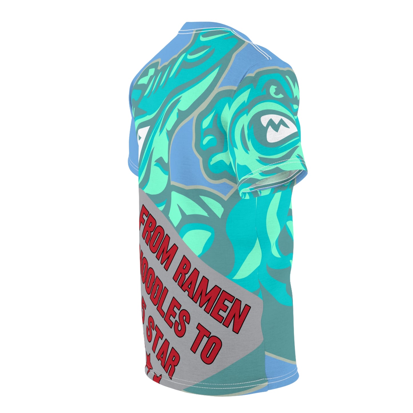 Light Blue/Mint Flawdawear Limited Edition OG Flawda Mane “From Ramen Noodles To 5 Star” Unisex Cut & Sew Playuz Tee