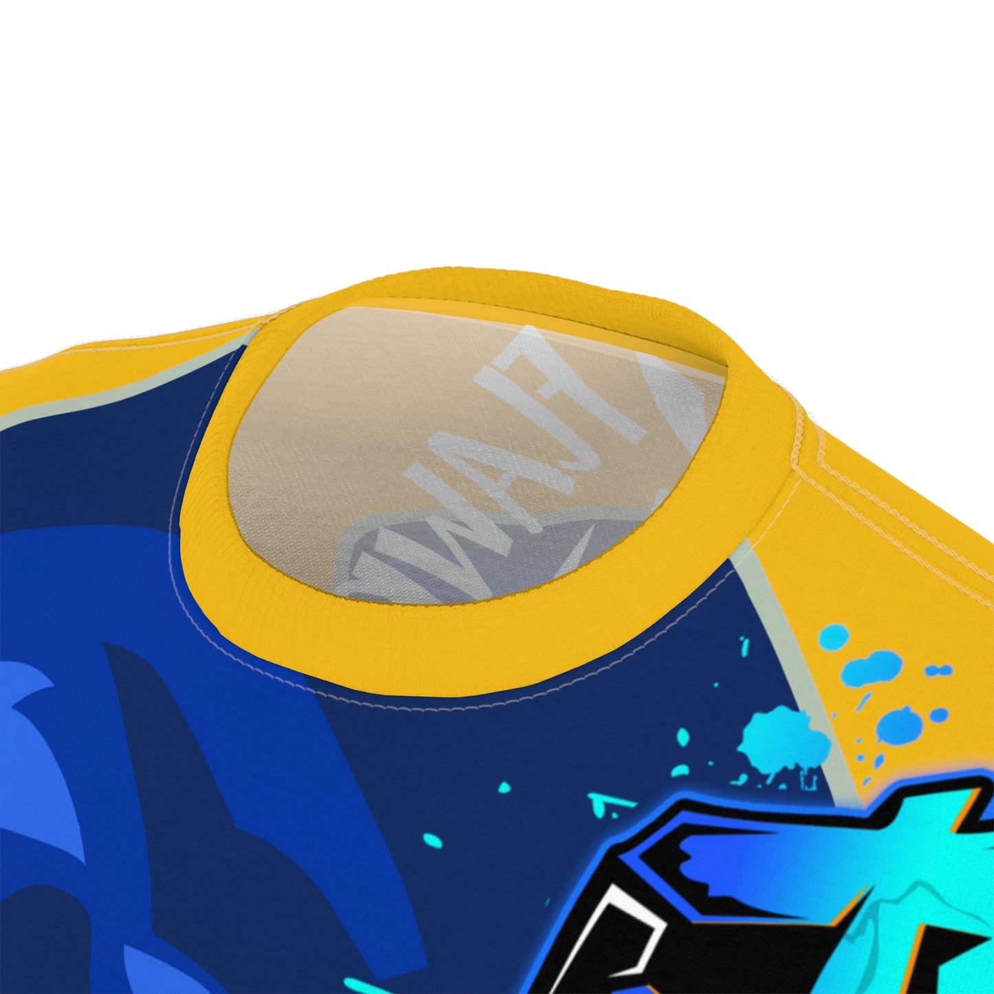 Yellow/Blue Flawdawear Limited Edition OG Alligator Playuz “Flawda Mane Put Dat Smoke On You” Unisex Cut & Sew Playuz Tee