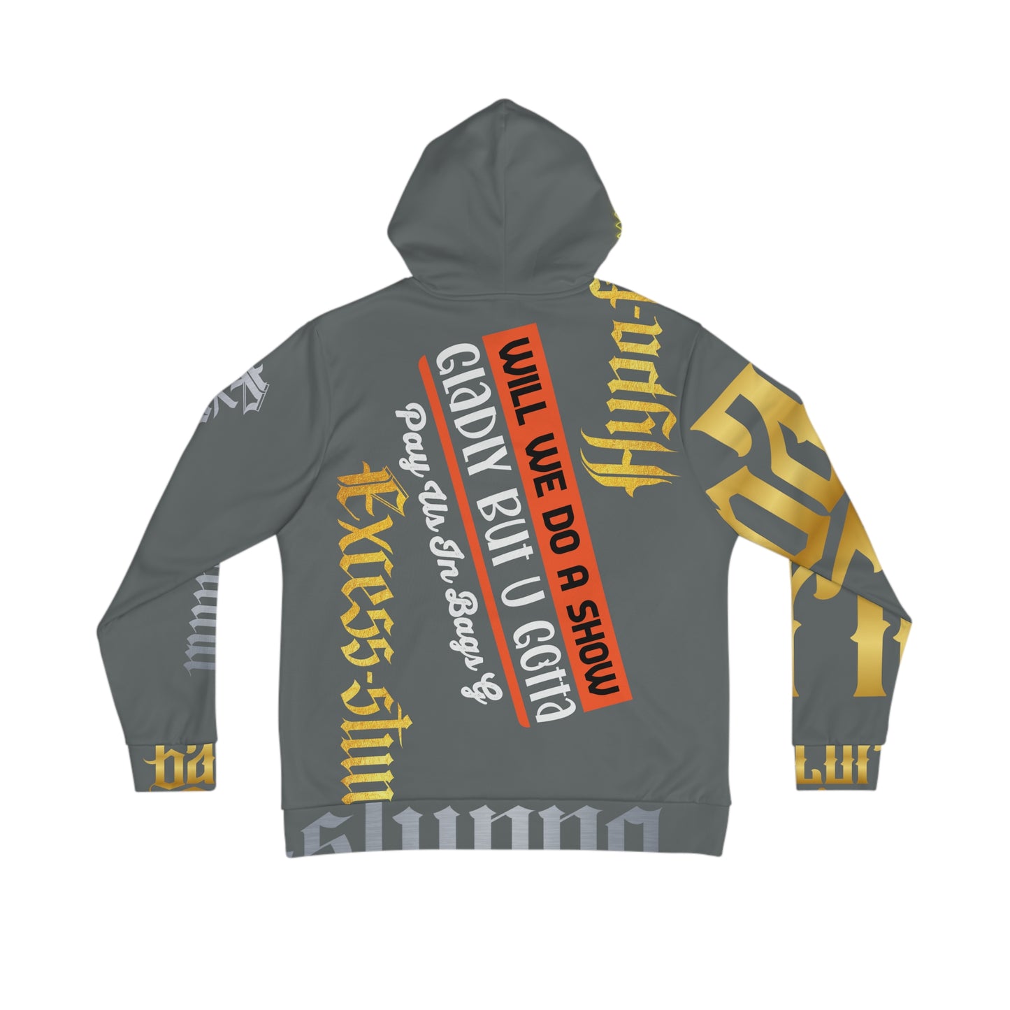 Dark Grey Gator Drip Exclusive Supa-Heavy Excess-Stunna Hypa-Flex Limited Edition OG Rich Daddy “Will We Do A Show Gladly But U Gotta Pay Us In Bags G” Men's Playuz Hoodie