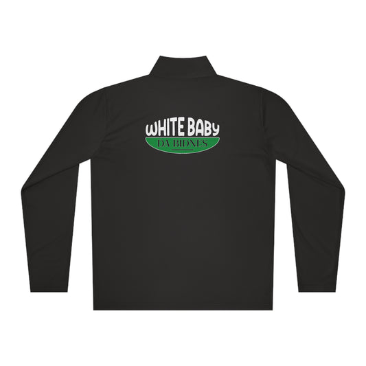 Black Flawdawear Limited Edition OG Rich Daddy "White Baby Da Bidnes" Unisex Quarter-Zip Playuz Pullover