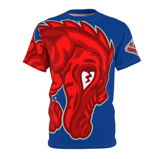 Blue/Red Flawdawear Limited Edition OG Flawda Mane “From Ramen Noodles To 5 Star” Unisex Cut & Sew Playuz Tee