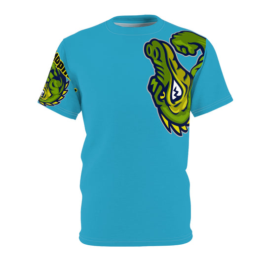 Turquoise Flawdawear Limited Edition OG Rich Daddy “Rich Daddy Hustle Even When He 70” Unisex Cut & Sew Playuz Tee