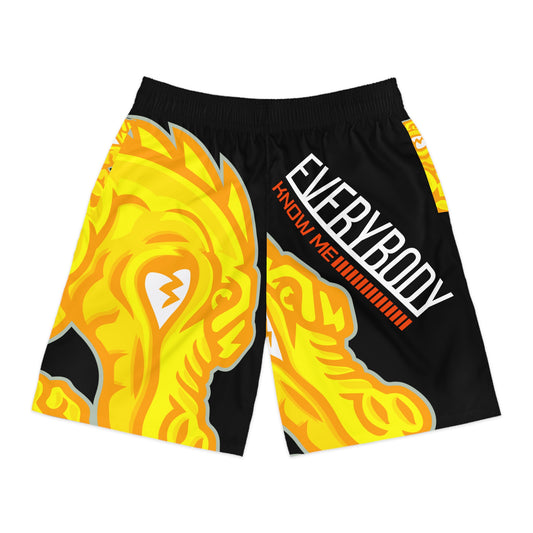 Black/Yellow Flawdawear Limited Edition OG Flawda Mane “Everybody Know Me” Men’s Jogguz Playuz Shorts