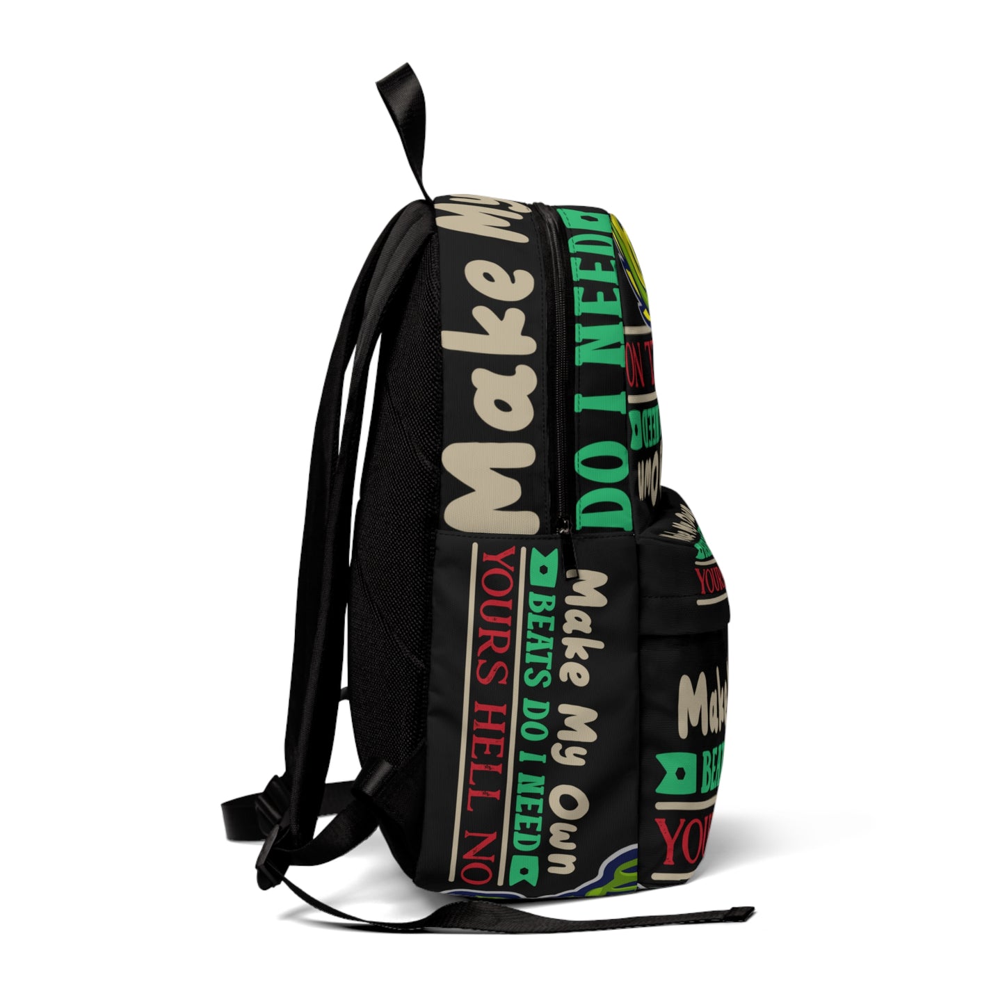 Black Flawdawear Limited Edition OG Flawda Mane "Make My Own Beats Do I Need Yours Hell No" Classic Backpack