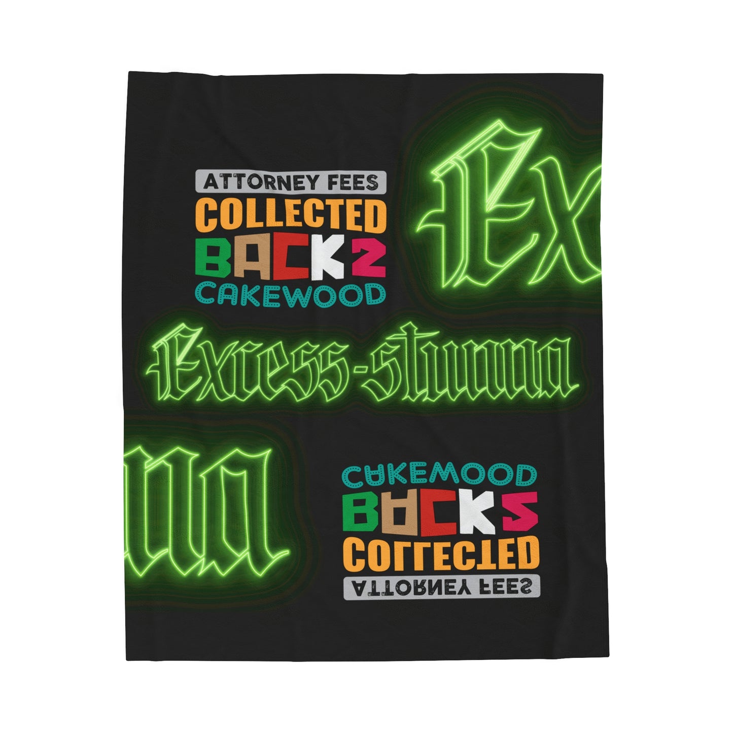 Black Gator Drip Exclusive Supa-Heavy Excess-Stunna Hypa-Flex Limited Edition OG Rich Daddy “Attorney Fees Collected Back 2 Cakewood” Velveteen Plush Playuz Blanket