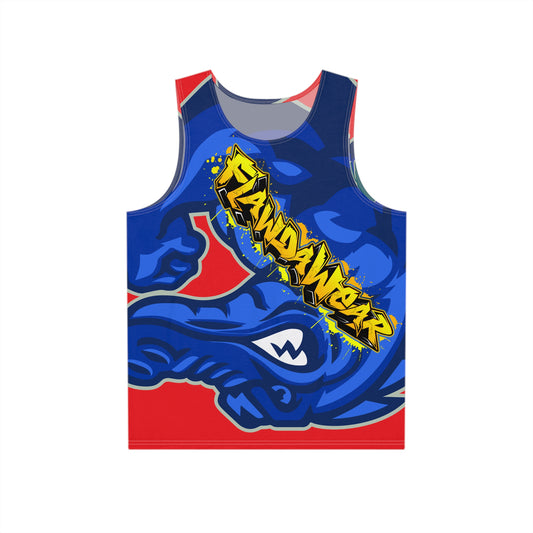 Red/Blue Flawdawear Limited Edition OG Flawda Mane “Ribs Cook’n N’ Tha Yard” Men’s Playuz Tank