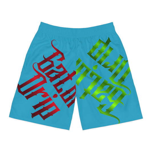 Turquoise Gator Drip Exclusive Supa-Heavy Excess-Stunna Flex Alligator Playuz Limited Edition OG Multi-Logo Flawda Mane “Ain’t Shit Change Put A G-Class On My Neck” Men’s Jogguz Playuz Shorts