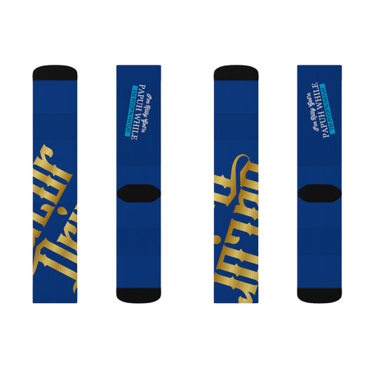 Dark Blue Gator Drip Supa-Heavy Excess-Stunna Hypa-Flex Limited Edition OG Rich Daddy “I’m Rilly Get’n Papuh While I’m Poop’n Hatuh” Medium Playuz Socks