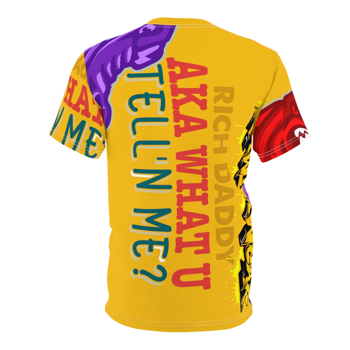 Yellow Flawdawear Limited Edition OG Rich Daddy “Rich Daddy AKA What U Tell’n ME?” Unisex Cut & Sew Playuz Tee
