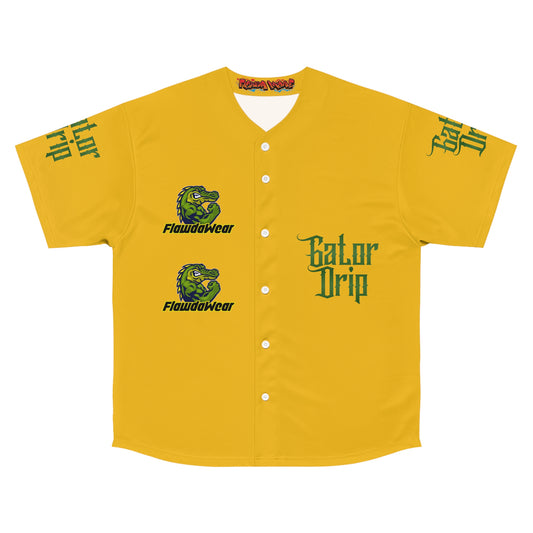 Yellow Flawdawear x Gator Drip Supa-Heavy Excess-Stunna Hypa-Flex Limited Edition OG Flawda Mane "A Hatuh Gave Me Everythang" Men's Baseball Playuz Jersey