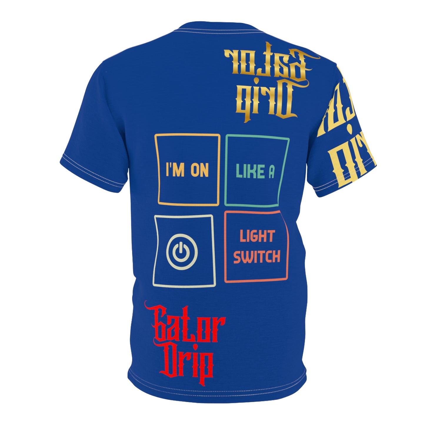 Dark Blue Gator Drip Exclusive Supa-Heavy Excess-Stunna Flex Alligator Playuz Limited Edition OG Multi-Logo Flawda Mane “I’m On Like A Light Switch" Unisex Cut & Sew Playuz Tee